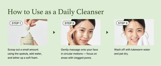 Korean Rice Mochi Face Cleanser – Gentle Face Wash & Scrub with Rice Water & Green Tea
