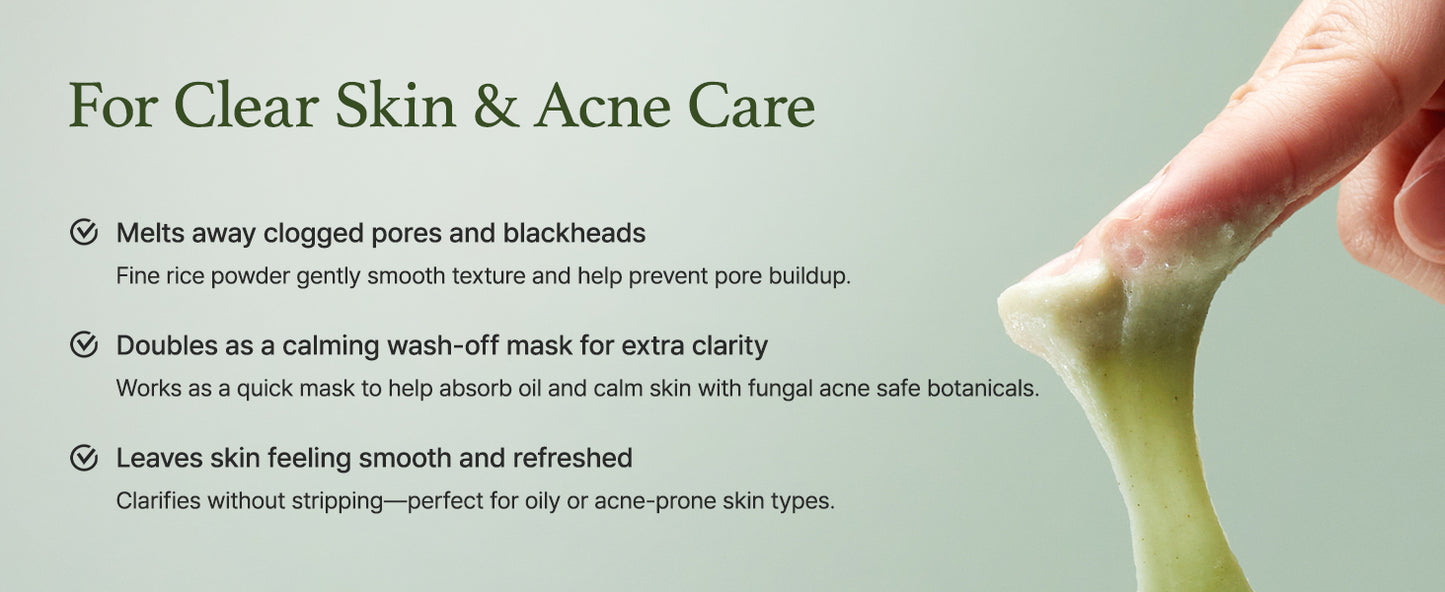 Korean Rice Mochi Face Cleanser β Gentle Face Wash & Scrub with Rice Water & Green Tea