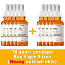 Vitamin C Wrinkle Remover Face Serum Lifting Firming Fade Fine Lines Anti-aging Essence Whitening Brighten Nourish Skin Care