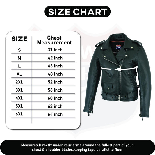 Highway Leather Old School Police Style Motorcycle Leather Jacket 2 Ammo pocket
