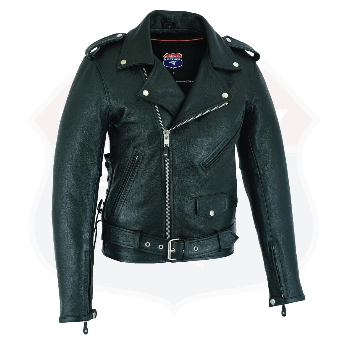 Highway Leather Old School Police Style Motorcycle Leather Jacket 2 Ammo pocket