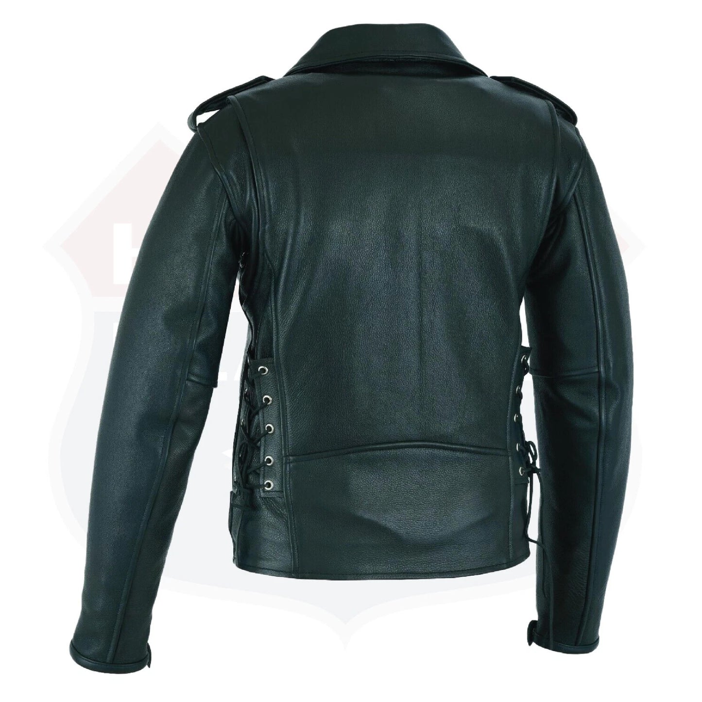 Highway Leather Old School Police Style Motorcycle Leather Jacket 2 Ammo pocket