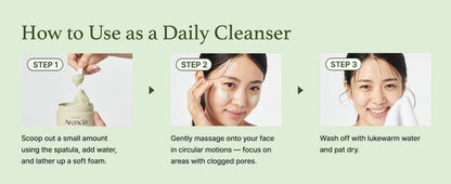 Korean Rice Mochi Face Cleanser – Gentle Face Wash & Scrub with Rice Water & Green Tea