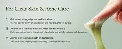 Korean Rice Mochi Face Cleanser – Gentle Face Wash & Scrub with Rice Water & Green Tea
