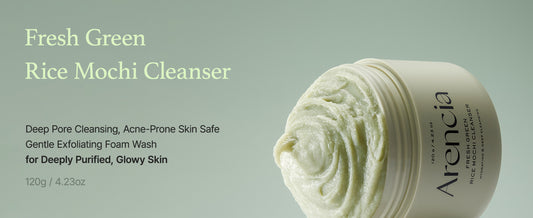 Korean Rice Mochi Face Cleanser – Gentle Face Wash & Scrub with Rice Water & Green Tea