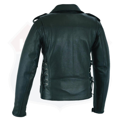 Highway Leather Old School Police Style Motorcycle Leather Jacket 2 Ammo pocket